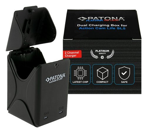 Platinum Dual-Charger charging box Action Cam Life SL5, Verzenden, Nieuw