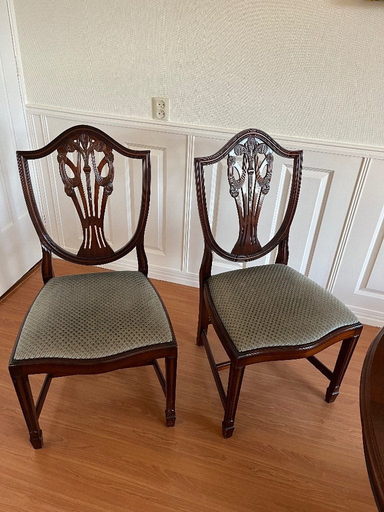 Stevige eetkamer stoelen hardhout mahonie, Ophalen, Gebruikt, Bruin, Vier