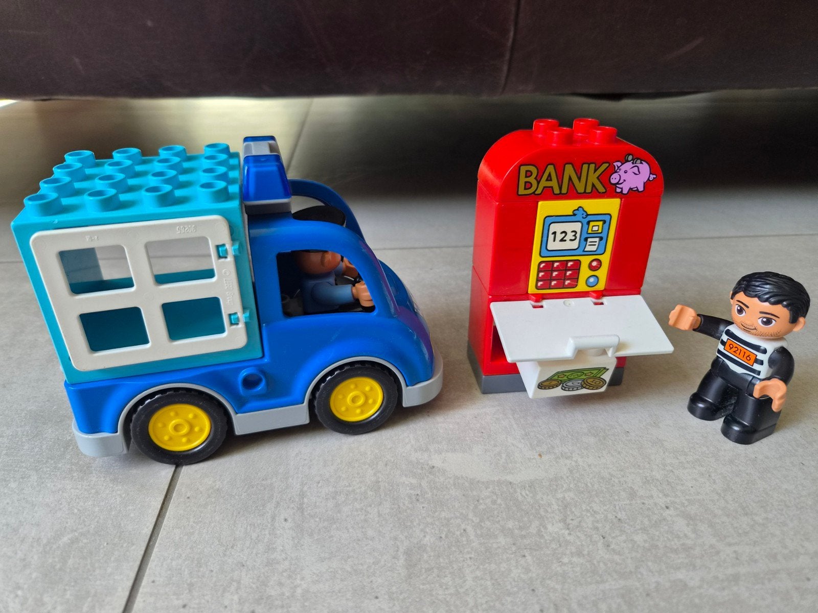 LEGO Duplo 10809 Politie Truck en Bank, Ophalen of Verzenden, Gebruikt, Overige merken