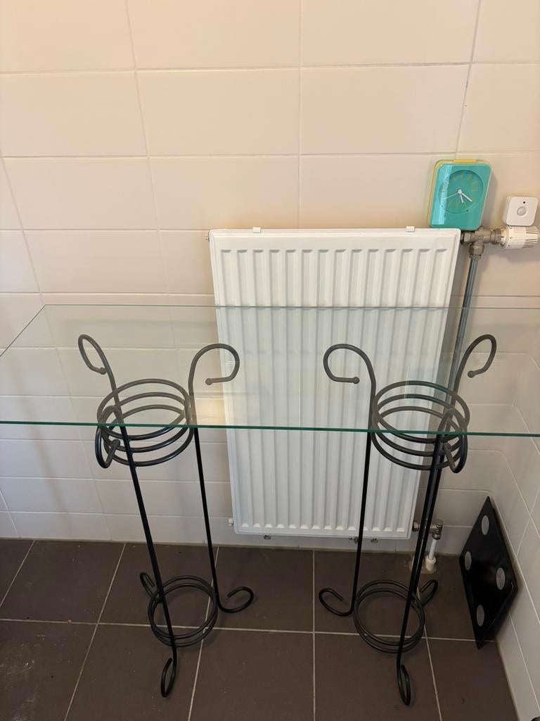 Sidetable, Huis en Inrichting, Ophalen, 100 tot 150 cm, Glas, Zo goed als nieuw