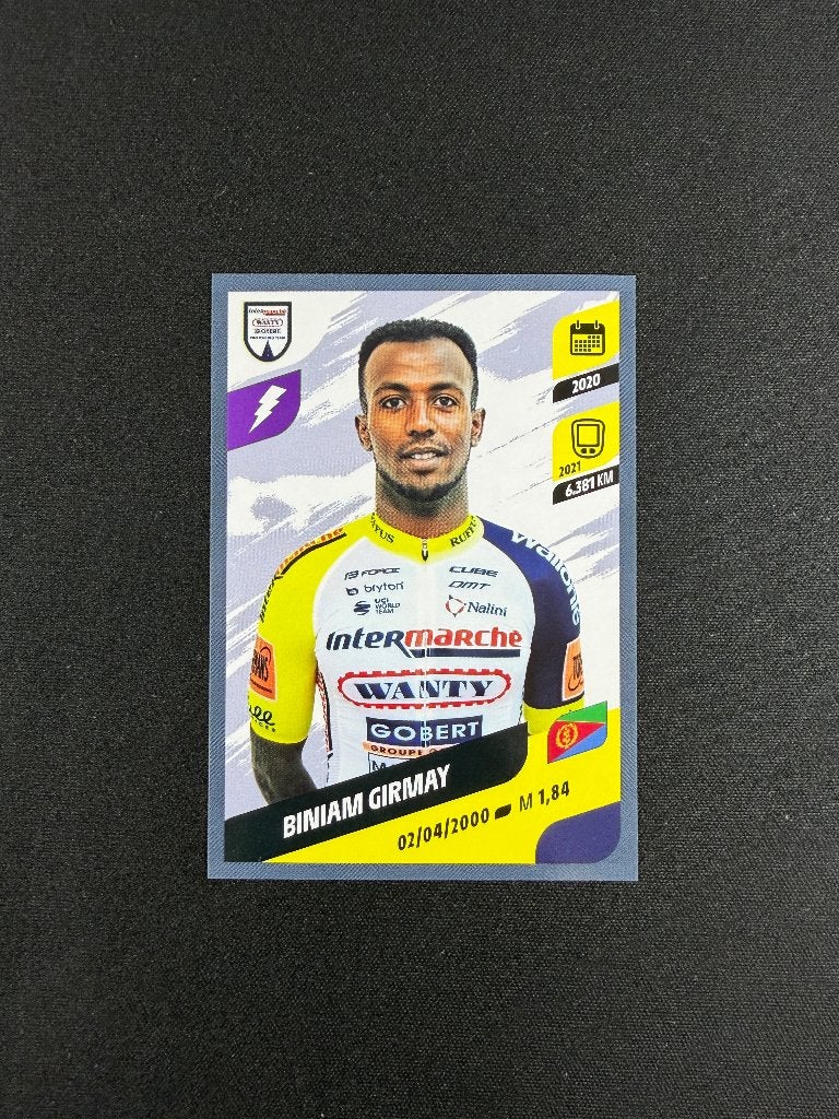 Biniam Girmay Panini Tour de France 2022 Rookie Sticker, Verzenden, Zo goed als nieuw, Overige sporten, Poster, Plaatje of Sticker