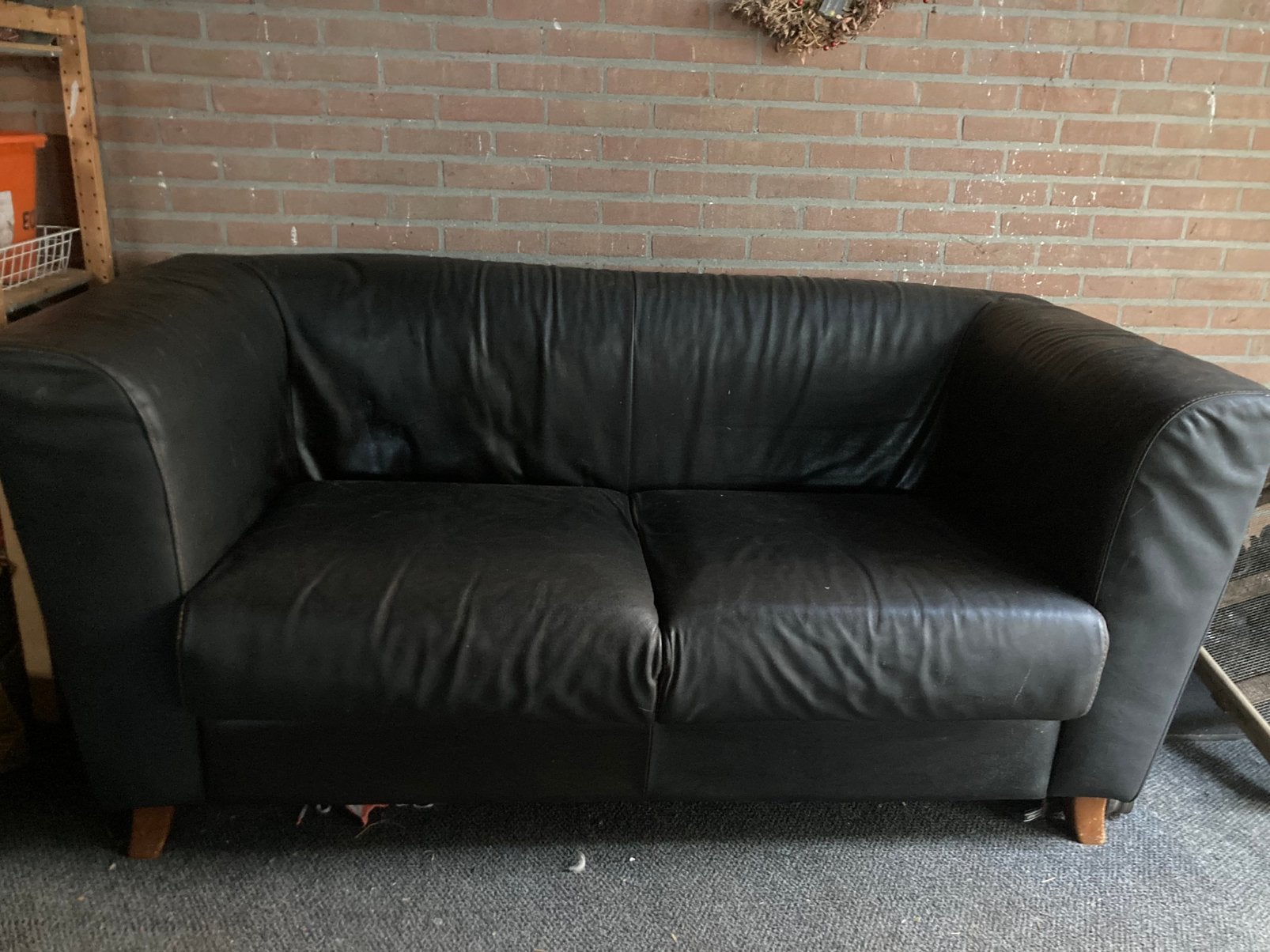 2,5 zits leren bank, Ophalen, Gebruikt, 150 tot 200 cm, Driepersoons