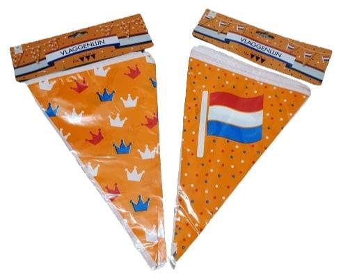 Oranje vlag vlaglijnen vlaggetjes 6 meter, Ophalen of Verzenden, Nvt, Nvt, Nvt
