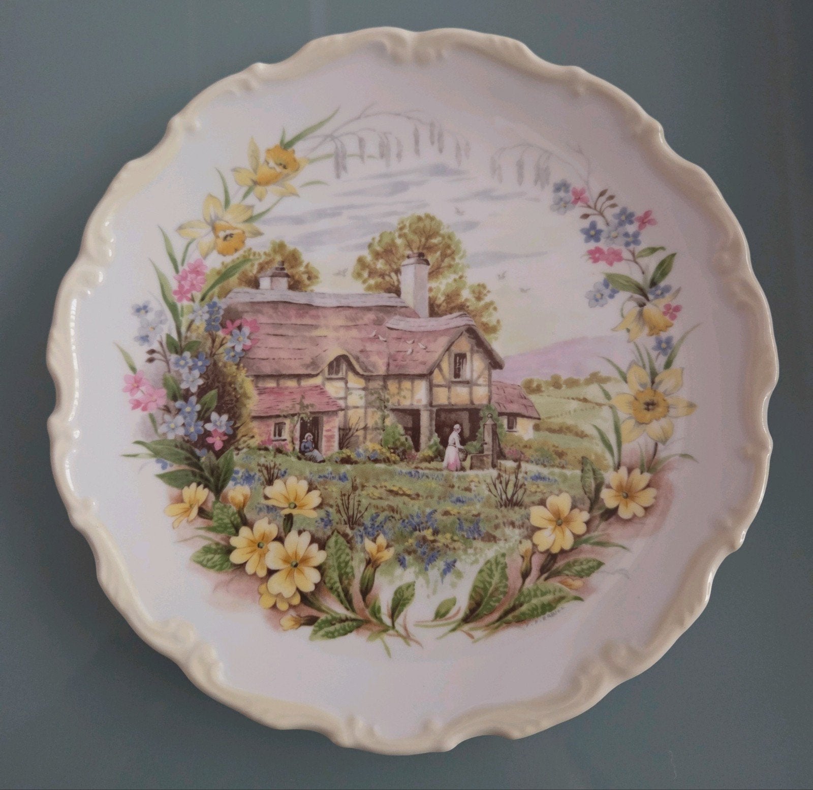 Royal Albert Cottage Garden Year Series - 4 Seizoenen Borden, Ophalen of Verzenden, Zo goed als nieuw, Porselein, Bord of Schaal