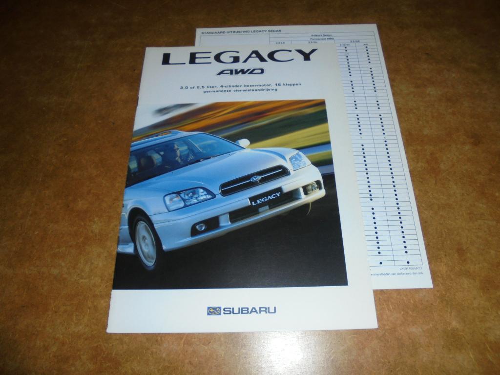 brochure Subaru Legacy  2001, Boeken, Ophalen of Verzenden, Nieuw, Overige merken