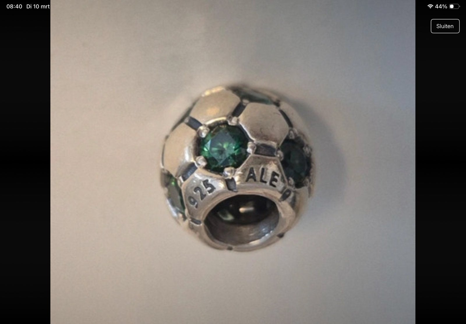Pandora Bedel met zirkonia, Sieraden, Tassen en Uiterlijk, Bedels, Verzenden, Zo goed als nieuw, Zilver, Pandora