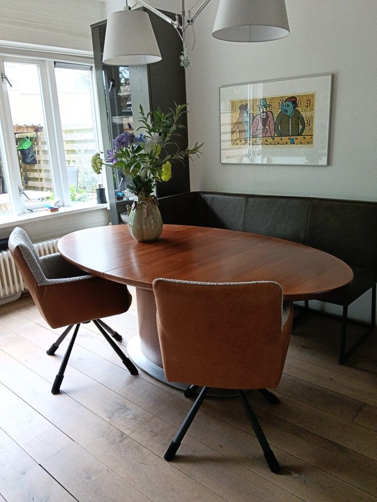 4 Eleonora Eetkamer/Bureau/Draaistoelen, Ophalen, Overige kleuren, Leer, Zo goed als nieuw