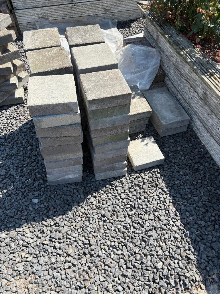 Tegels  antraciet/grijs(20x20x6) (40x40x6), Tuin en Terras, Tegels en Klinkers, Ophalen, Gebruikt, Minder dan 5 m², Beton