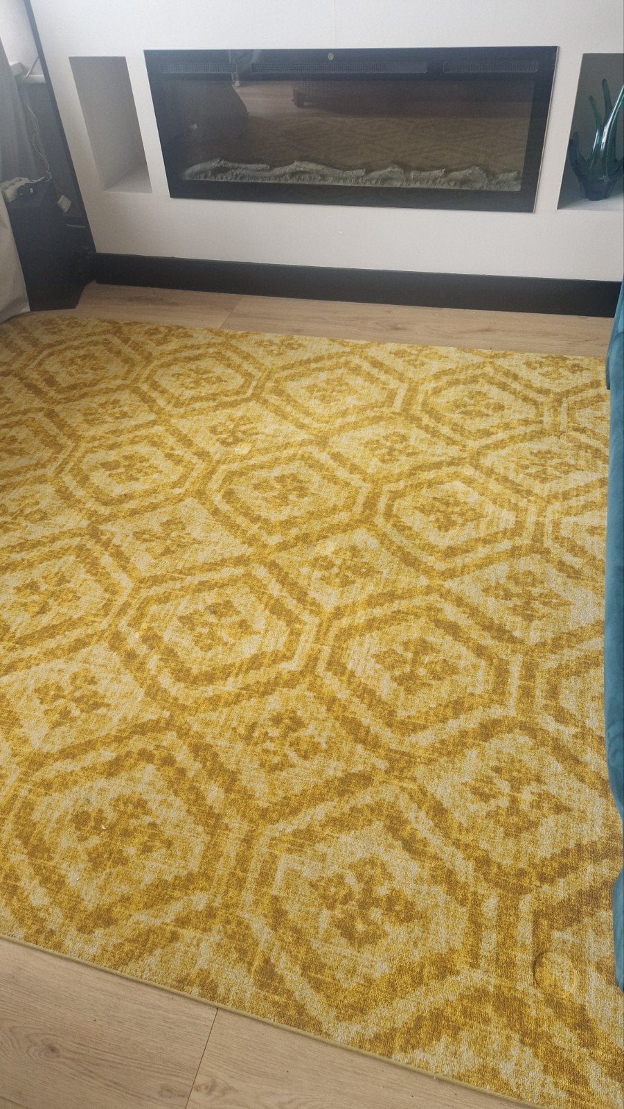 Geel Desso tapijt met geometrisch patroon, Geel, 150 tot 200 cm, 200 cm of meer, Ophalen of Verzenden