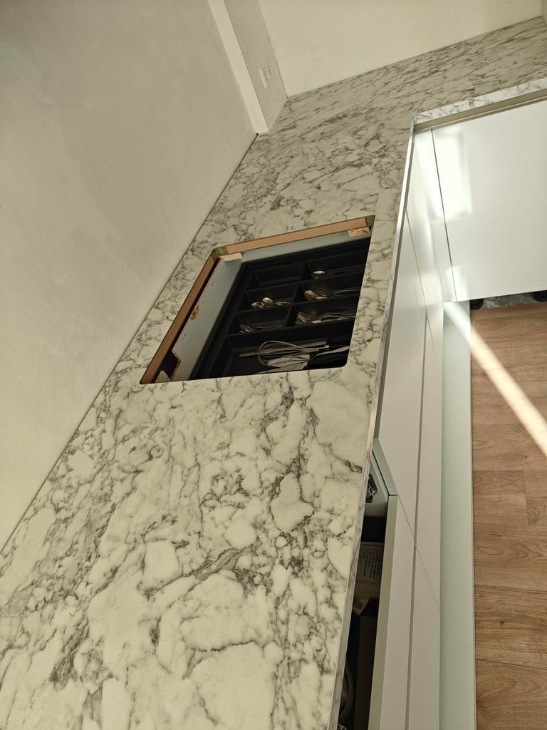 Keukenblad met marmerlook, Ophalen of Verzenden