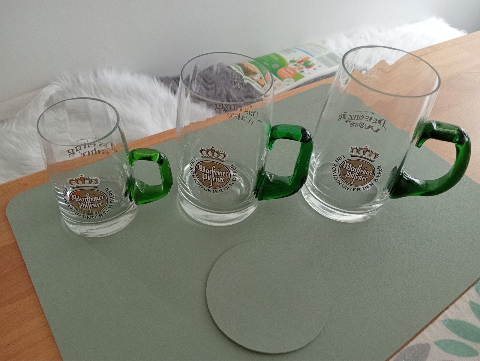 3 maten bierpullen glas Warsteiner, groen oor, Verzamelen, Glas en Borrelglaasjes, Ophalen, Overige typen