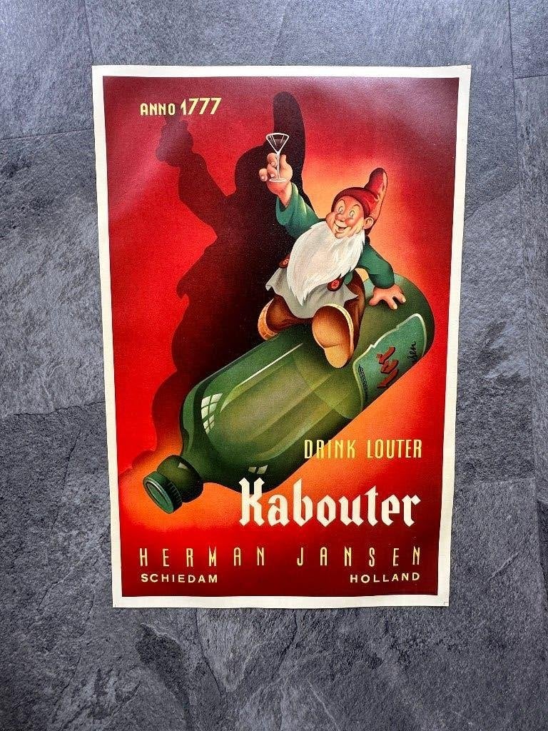Schitterende DRINK LOUTER KABOUTER poster. 45 x 30 cm., Verzamelen, Ophalen of Verzenden, Gebruikt, Overige typen