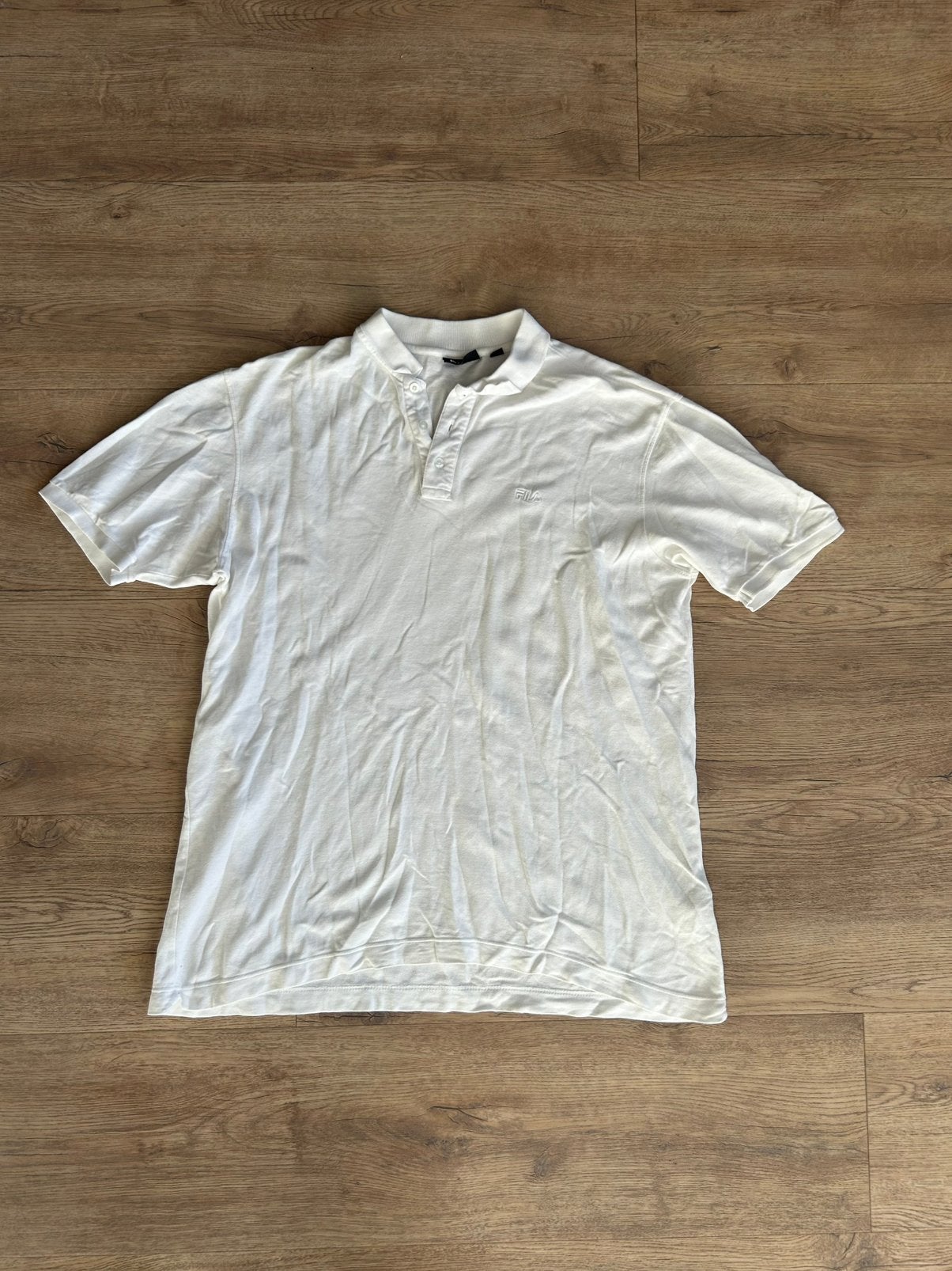 Fila | Wit heren polo shirt | Maat XXL | Effen | Henley, Wit, Overige maten, Ophalen of Verzenden, Zo goed als nieuw