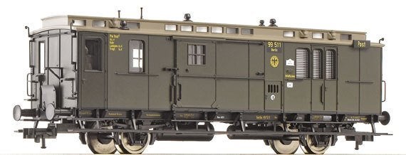 FLEISCHMANN 506011: post-bagagewagon Posti DRG, Gelijkstroom, Fleischmann, Wagon, Ophalen of Verzenden