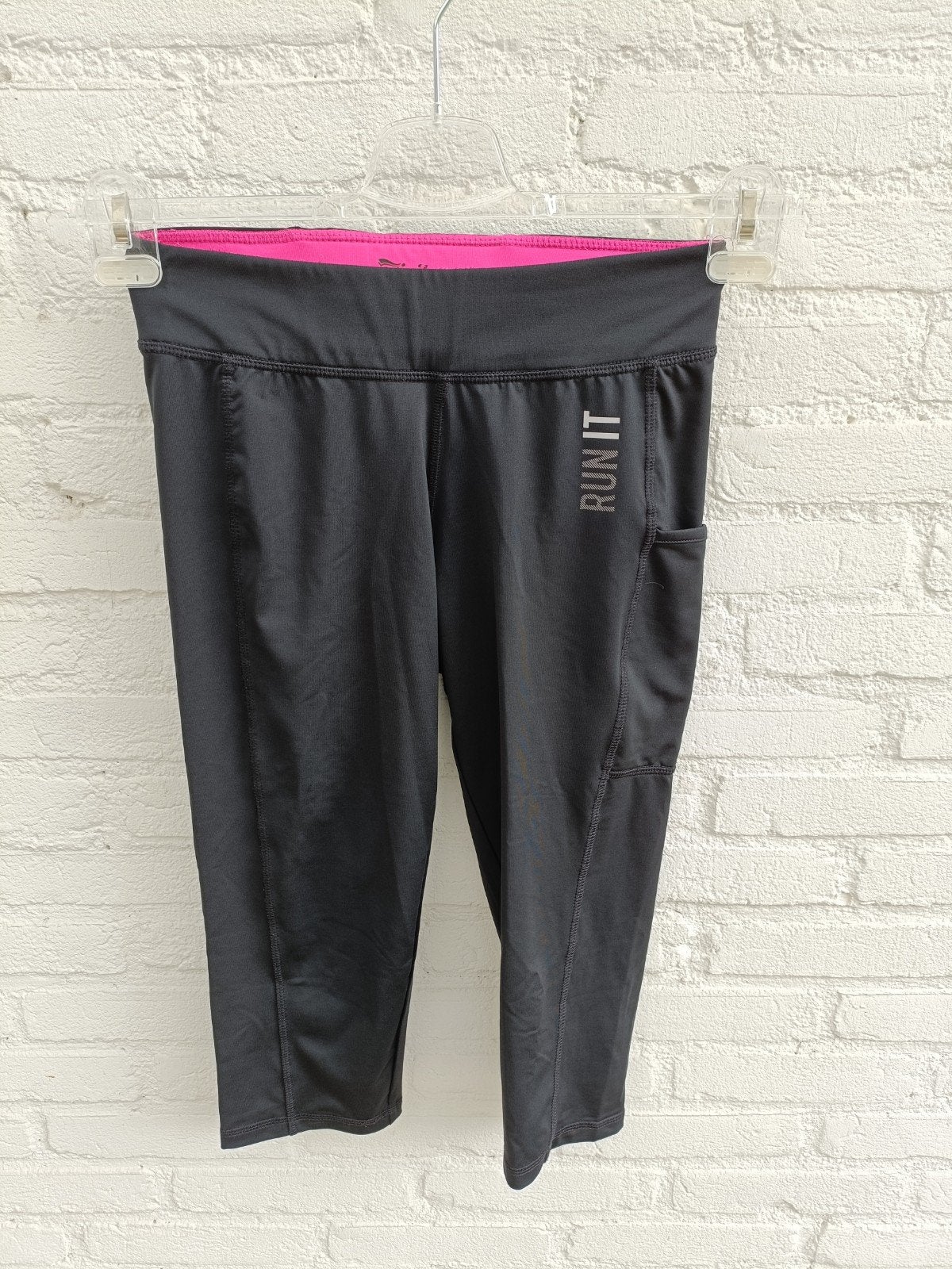 Crivit sportlegging, maat S (36/38), zwart met roze, Kleding | Dames, Zwart, Ophalen of Verzenden, Hardlopen of Fietsen, Maat 36 (S)