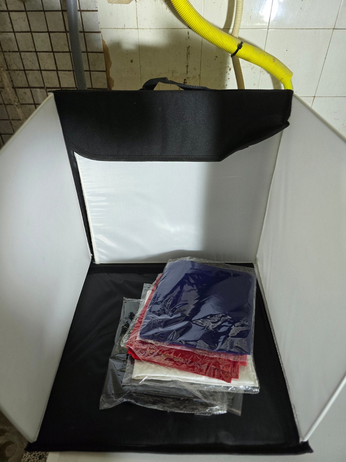 Draagbare Fotostudio Set met Verlichting en Achtergronden, Ophalen of Verzenden, Zo goed als nieuw, Complete fotostudio