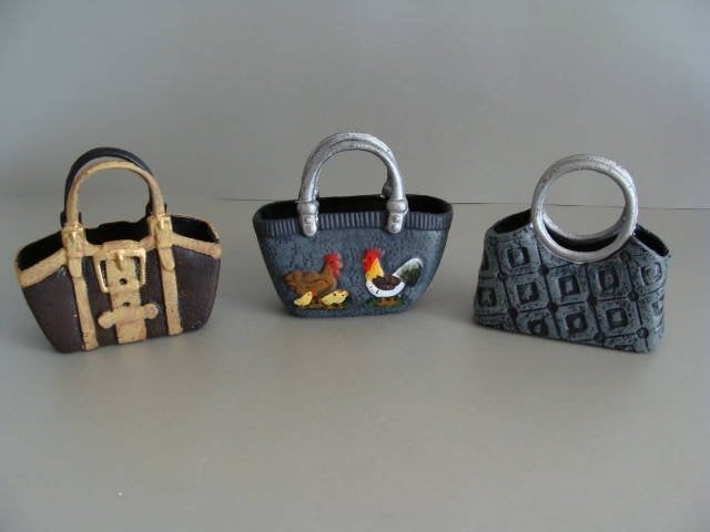 Set van 3 decoratieve tasjes van gietijzer, Tuin en Terras, Onbekend, Nieuw, Ophalen of Verzenden, Onbekend