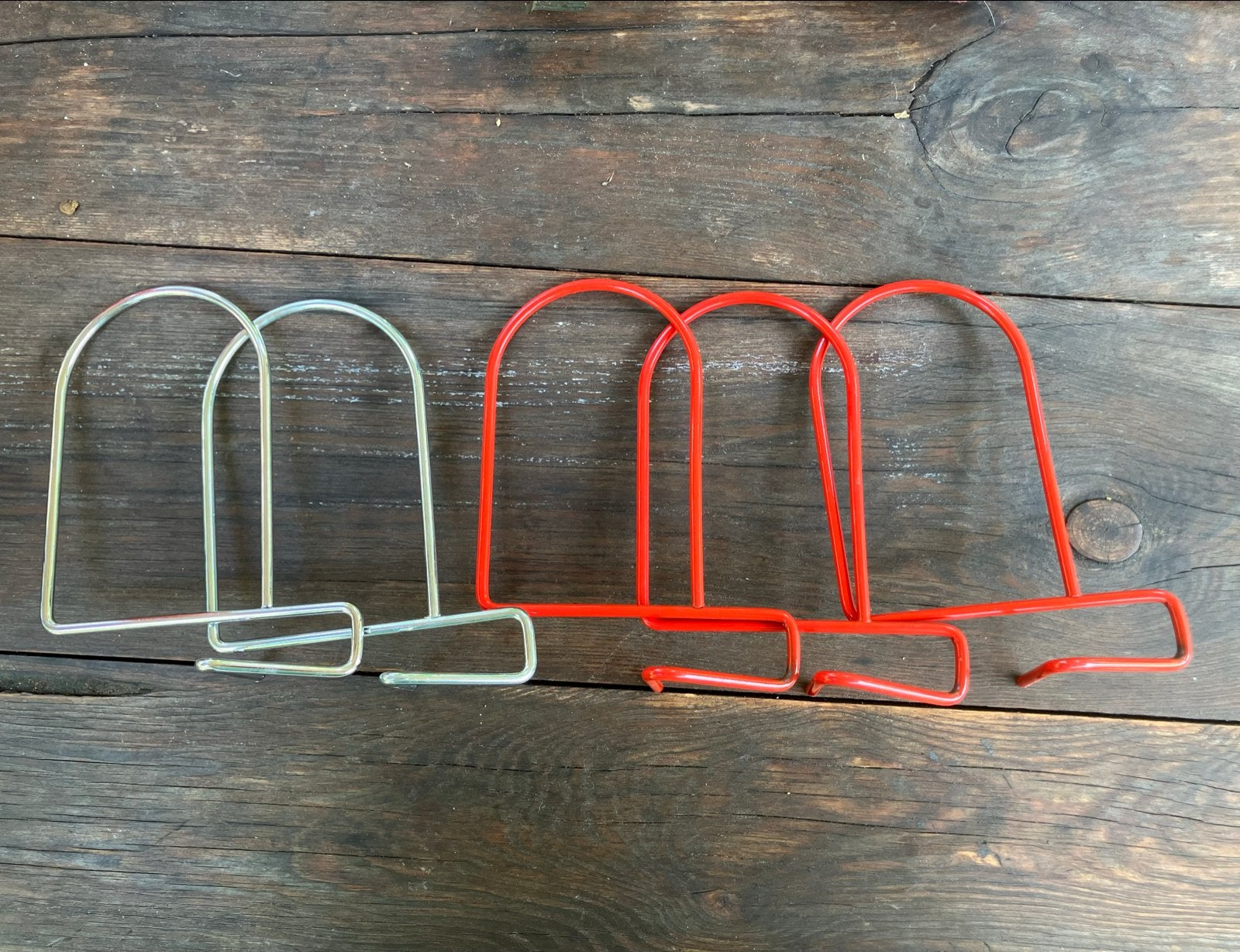Ikea Flit boekensteunen - rood en chroom/zilver, Gebruikt, Ophalen of Verzenden, Rood, Metaal