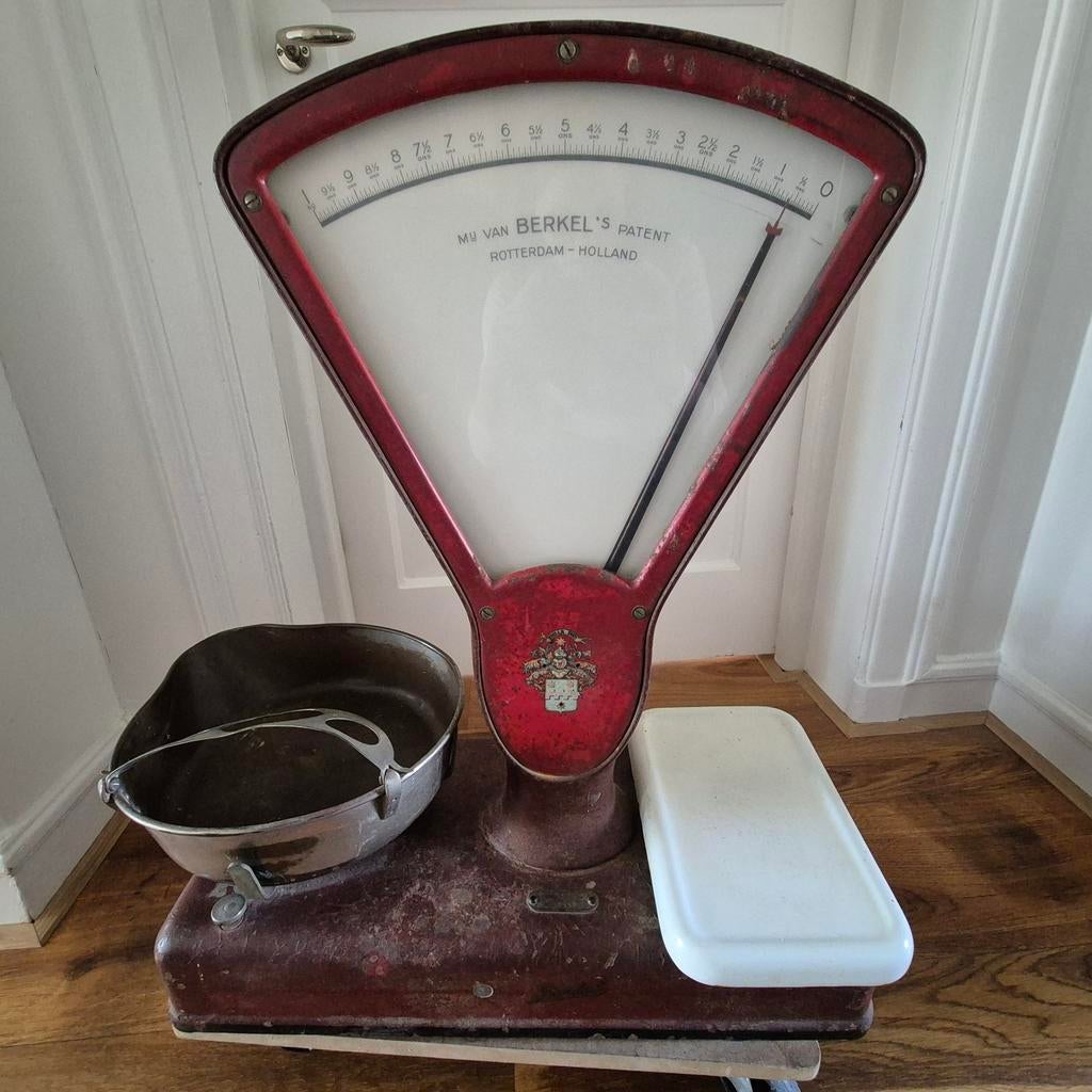 Antieke Berkel Weegschaal - Vintage Rood, Antiek en Kunst, Ophalen