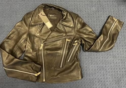 NIEUW! WHY7 zwarte, echt leren biker jas maat S voor €179,99, Ophalen of Verzenden, Nieuw, Maat 36 (S), Zwart