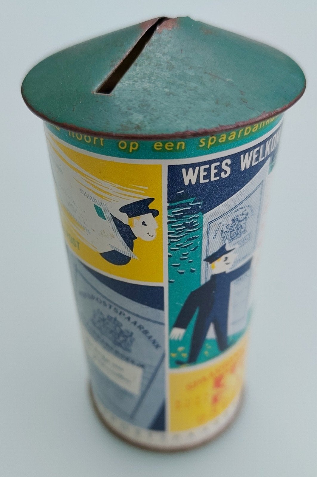 Vintage Rijks Post Spaarbank spaarpot uit 1964, Ophalen of Verzenden, Gebruikt