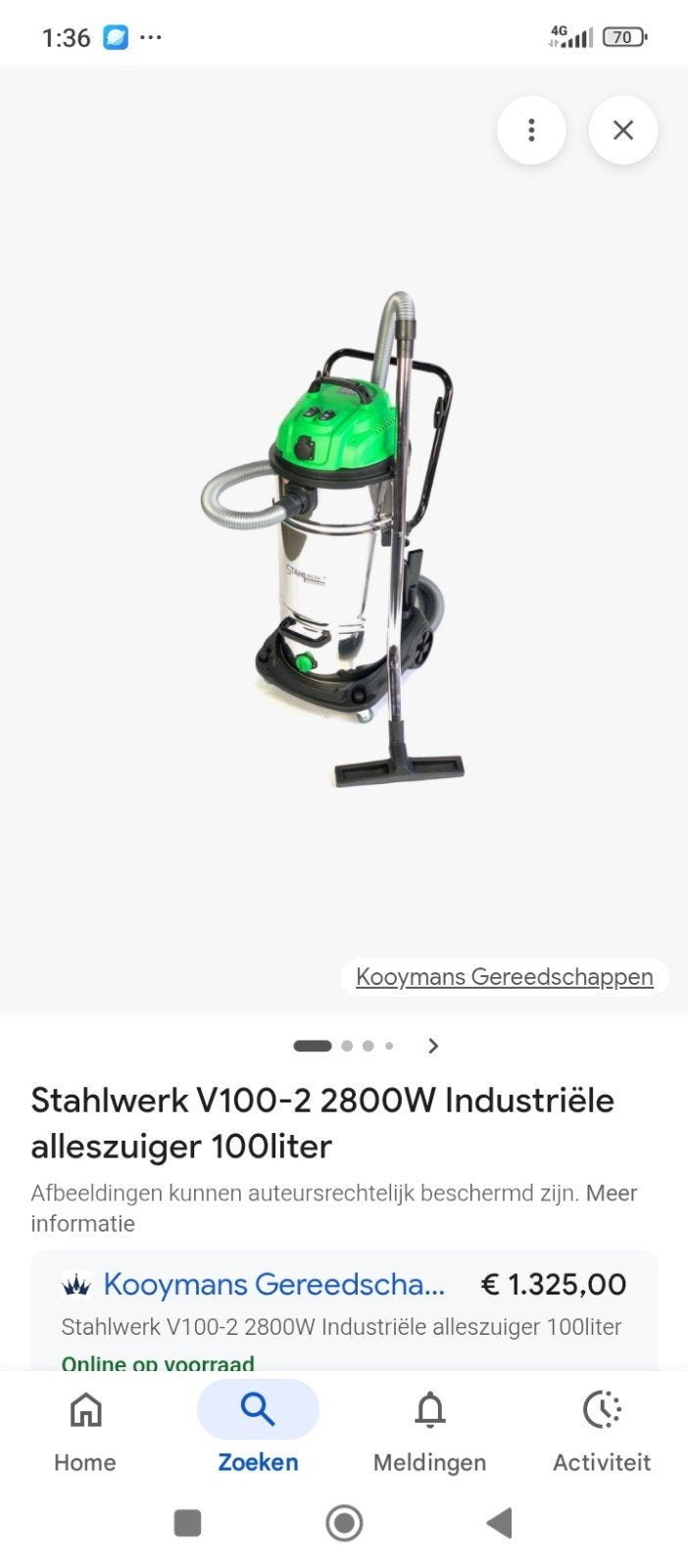Stahlwerk V100-2 2800W Industriële alleszuiger 100L, Overige merken, Nieuw, Ophalen of Verzenden, Industriële stofzuiger