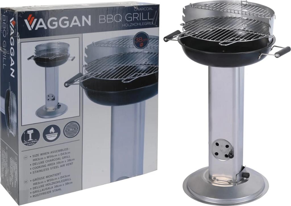 Vaggan RVS Barbecue rond op pilaar korting, Ophalen of Verzenden, Nieuw, Onbekend, Met accessoires