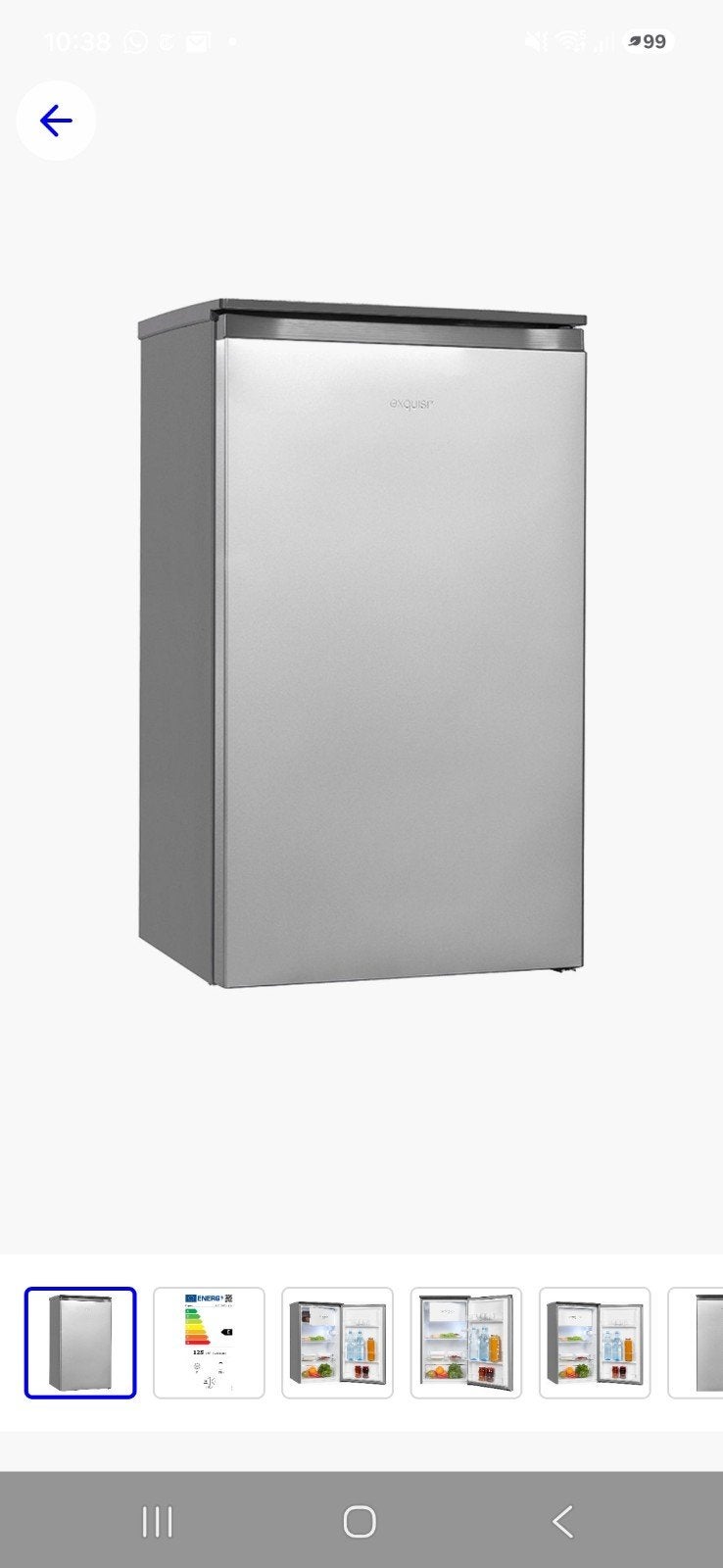 Exquisit KS117-3-010E Tafelmodel Koelkast Zilver, Witgoed en Apparatuur, Koelkasten en IJskasten, Nieuw, Ophalen of Verzenden