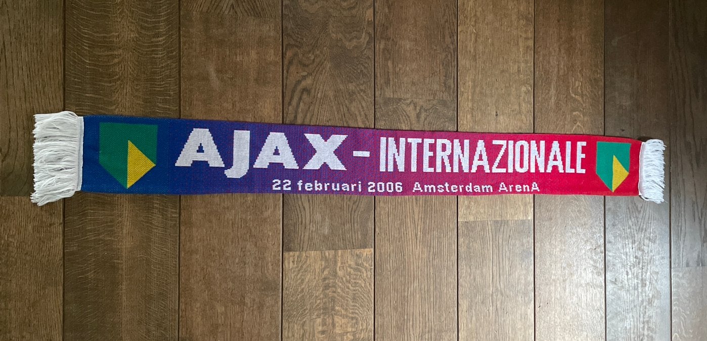 Ajax - Inter Milaan Champions League Sjaal 2006 Collectors I, Ophalen of Verzenden, Zo goed als nieuw, Ajax, Vaantje of Sjaal