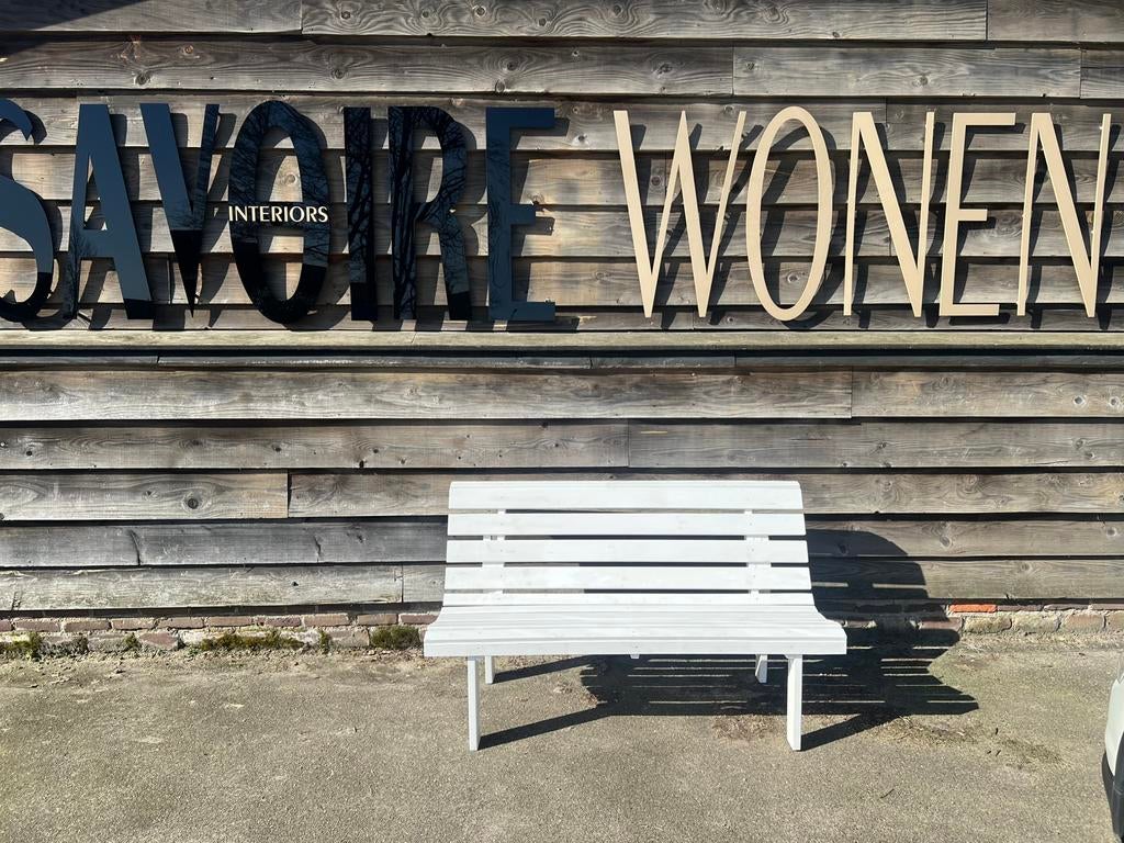 Tuinbank wit, Tuin en Terras, Info@savoireinteriors.com, Van haestrechtstraat 15d, Ophalen of Verzenden, Hout