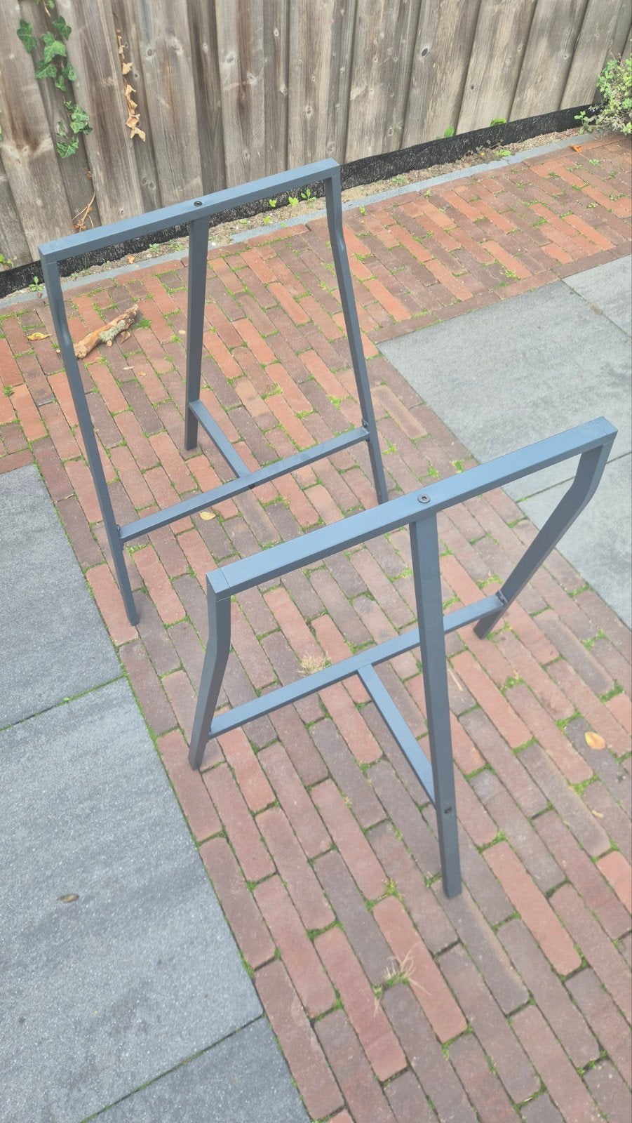2x IKEA LERBERG metalen schragen - 70x60 cm, Ophalen, Tafelpoot, Gebruikt, 50 tot 100 cm