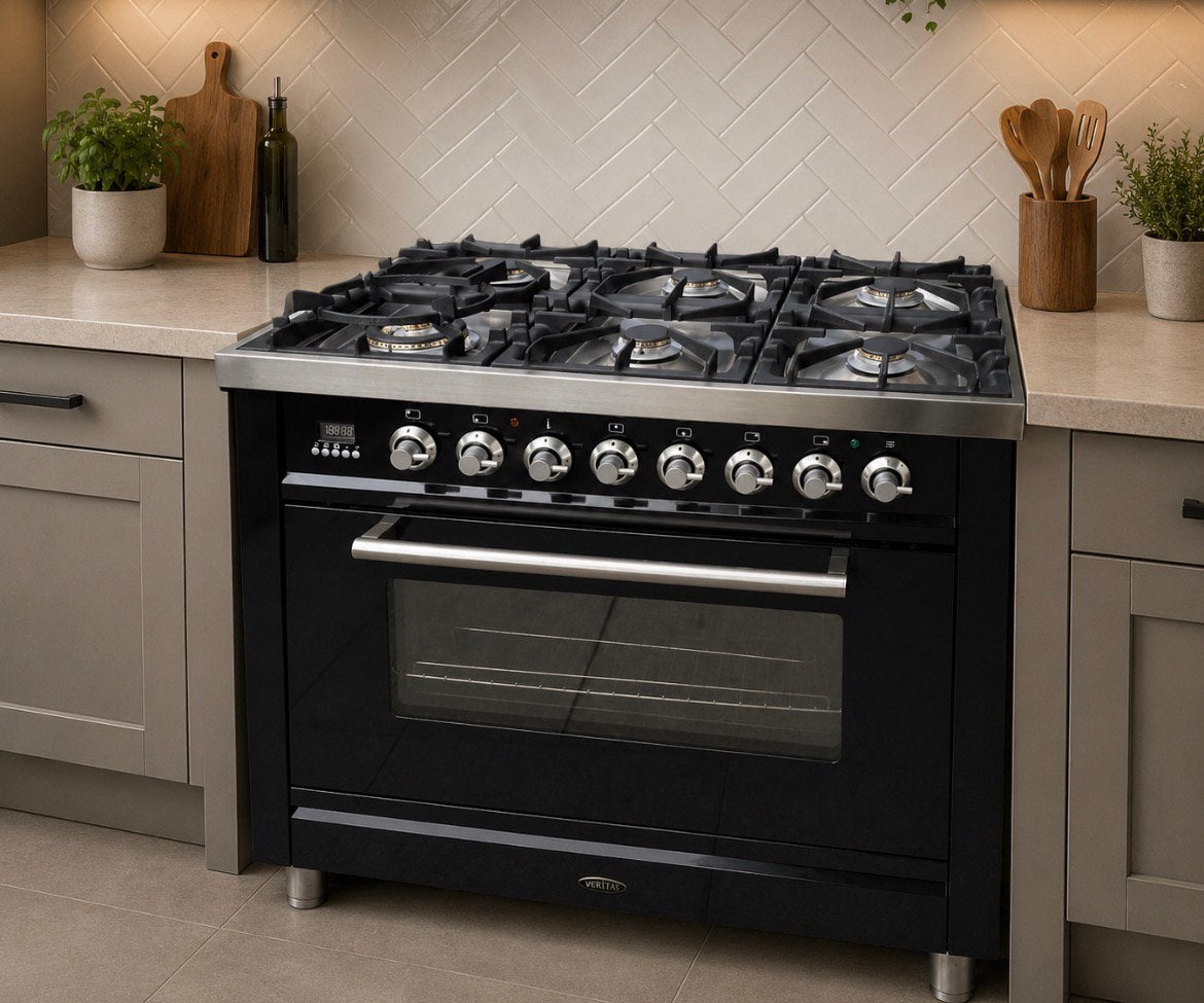 Boretti gasfornuis met electrische oven, Witgoed en Apparatuur, Fornuizen, Ophalen, Gebruikt, Hete lucht, 60 cm of meer