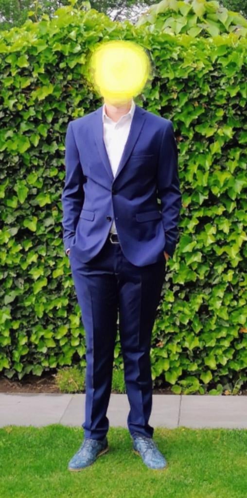 Heren gala kostuum, maat 46/48, slim fit, WE, Blauw, Ophalen of Verzenden, Zo goed als nieuw