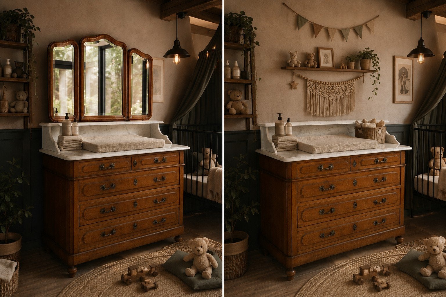 Antieke baby commode marmer vintage babykamer badkamermeubel, Ophalen, 50 tot 70 cm, 100 cm of meer, 90 tot 105 cm