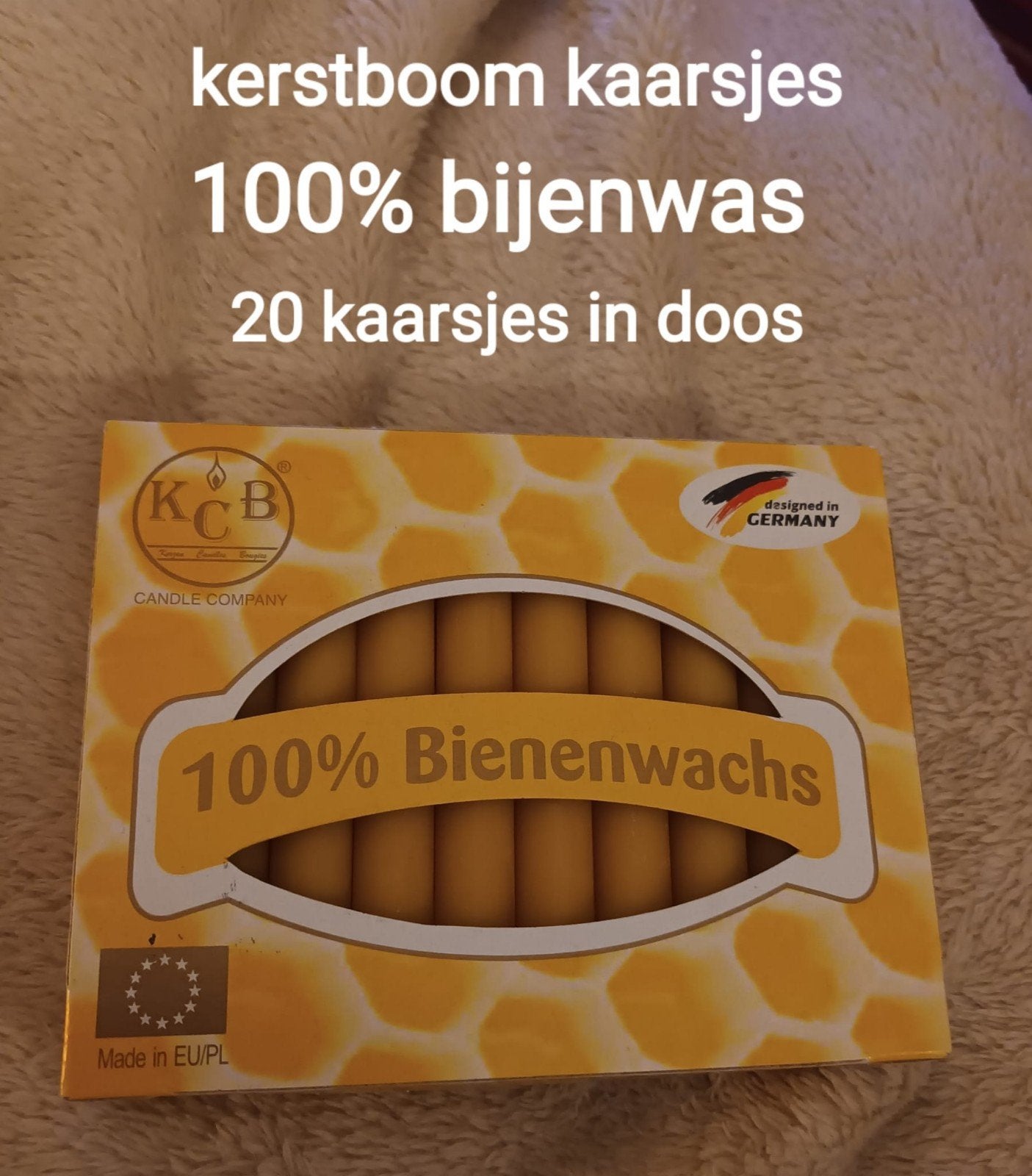 Kerstboomkaarsjes 100% Bijenwas - 20 stuks, Verzenden, Geel, Kaars, Was