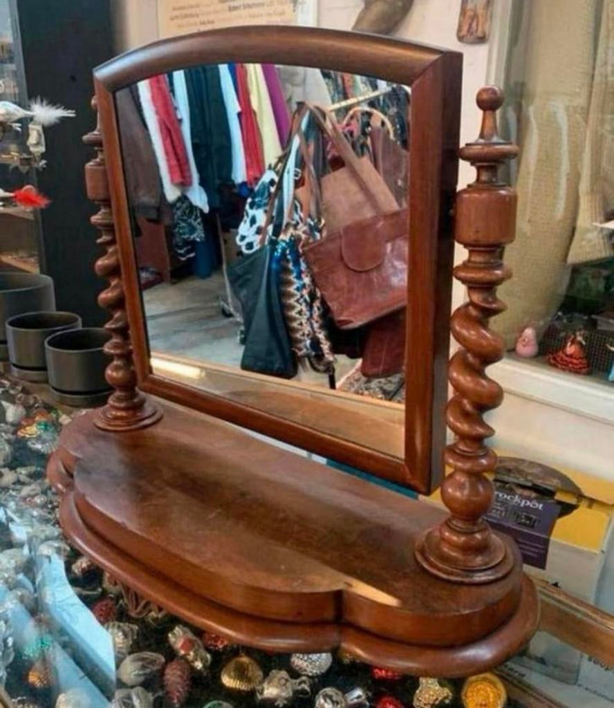 Spiegel Kaptafel antieke biedermeier kaptafel spiegel, Ophalen of Verzenden