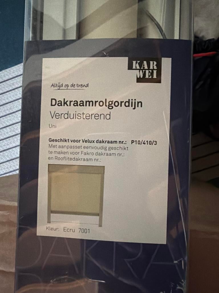 Nieuw velux verduisterend dakraamrolgordijn ecru P10/410/3, Ophalen, Minder dan 50 cm, Nieuw, Minder dan 100 cm