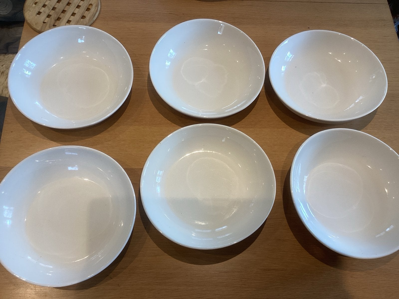 Set van 6 Home Creation Kitchen kommen, pastabord,wit, Overige merken, Ophalen of Verzenden, Zo goed als nieuw, Bord(en)