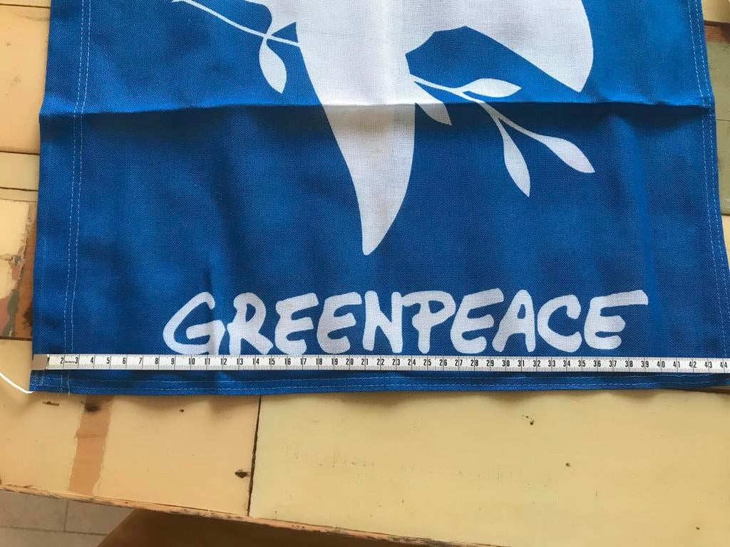 Vintage Greenpeace vlag", "Retro" en "Jaren 80/90"., Ophalen of Verzenden, Zo goed als nieuw