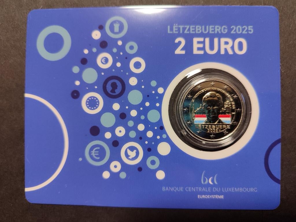 Luxemburg 2 euro 2025 BU Groothertog Hendrik Coincard KLEUR, Ophalen of Verzenden, Luxemburg, 2 euro, Setje