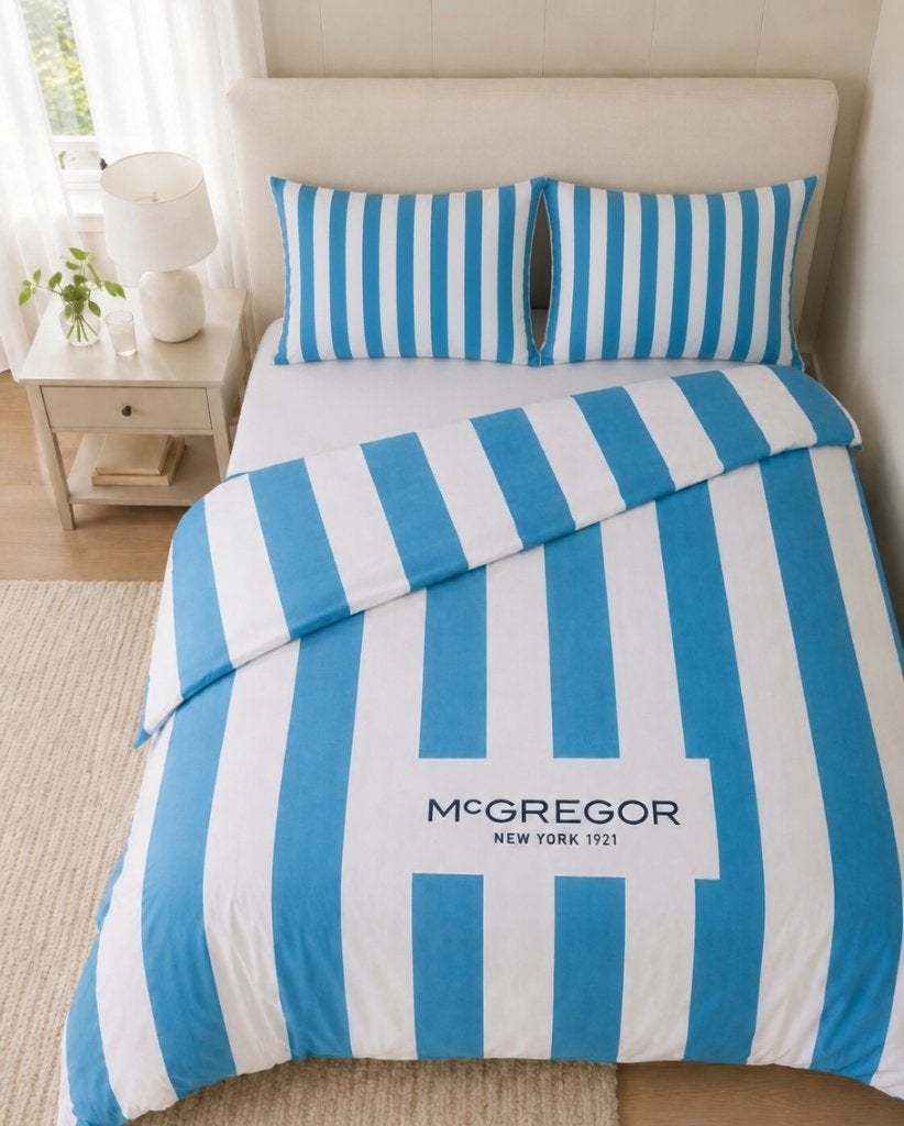 McGregor Classic Milky Blue dekbedovertrek 200x200/220, Blauw, Dekbedovertrek, Ophalen of Verzenden, Vewolar BV