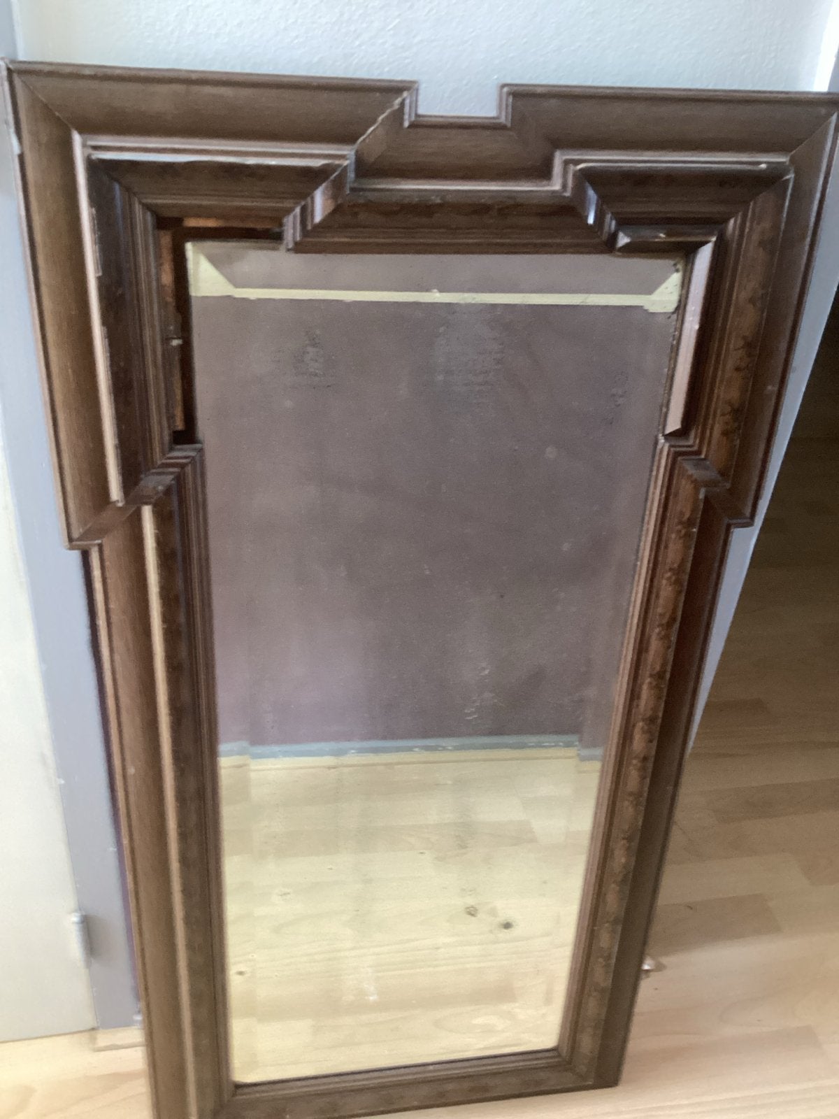 Antieke spiegel met facetglas, Ophalen, Rechthoekig, 50 tot 100 cm, 100 tot 150 cm