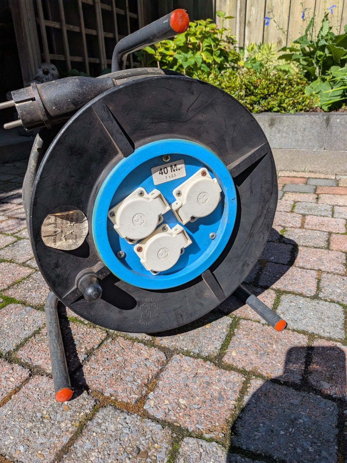 Kabelhaspel in prima staat met 35 meter kabel, Ophalen, Zo goed als nieuw