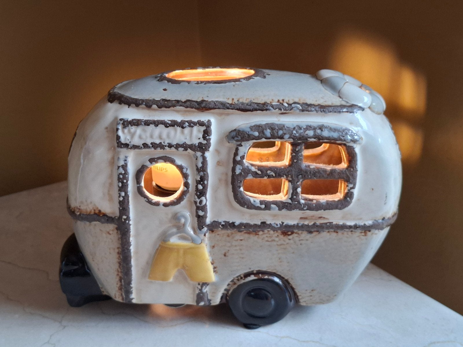 Vintage Caravan Lamp keramiek, Ophalen of Verzenden, Zo goed als nieuw, Overige materialen, Overige merken