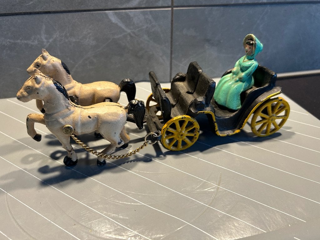 Stanley Toys gietijzeren paardenkoets / buggy, Antiek en Kunst, Ophalen of Verzenden