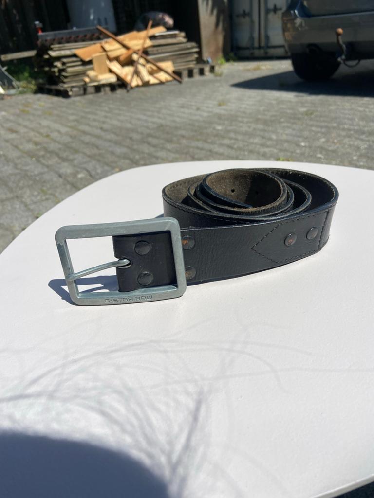 G-Star Raw Leren Riem - Zwart, Maat 105/42, Kleding | Heren, Riemen en Ceinturen, Zo goed als nieuw, Echt leder, Zwart, 105 tot 115 cm