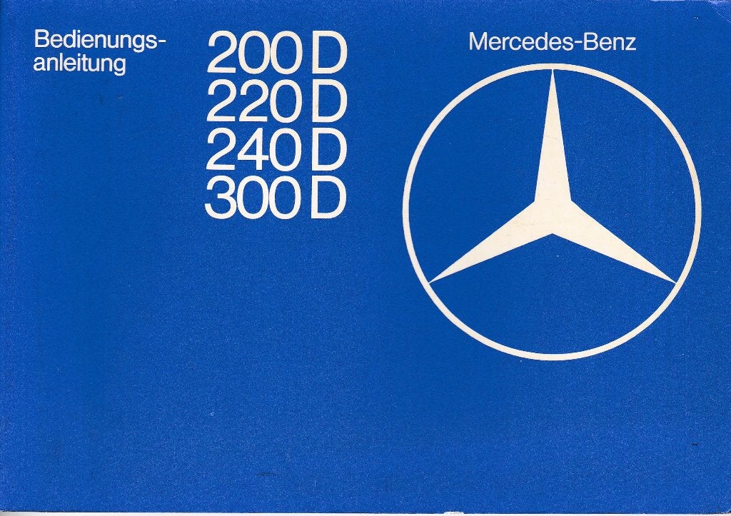 Mercedes-Benz Bedienungsanleitung, W123, diesel, 1976, Ophalen of Verzenden