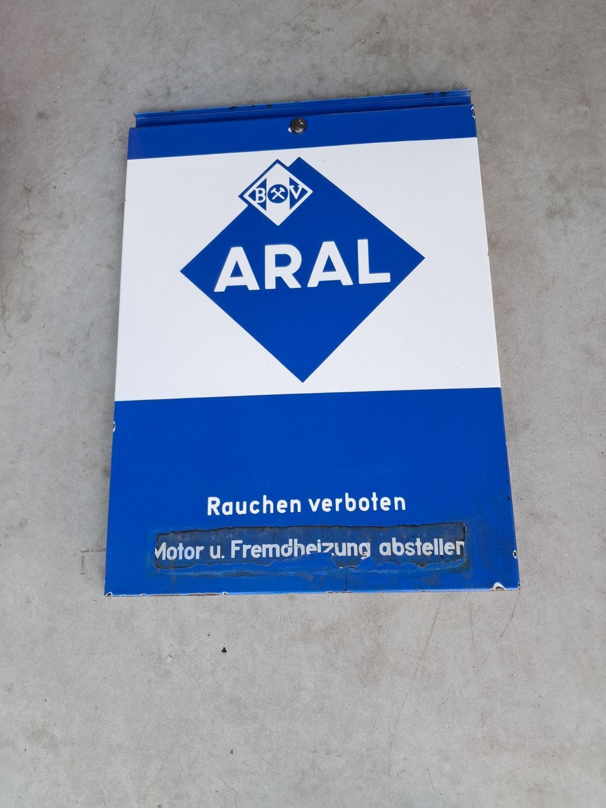 Emaille Aral reclame plaat Tokheim 452 benzinepomp 75cm, Verzamelen, Ophalen, Eu, Gebruikt, Eu