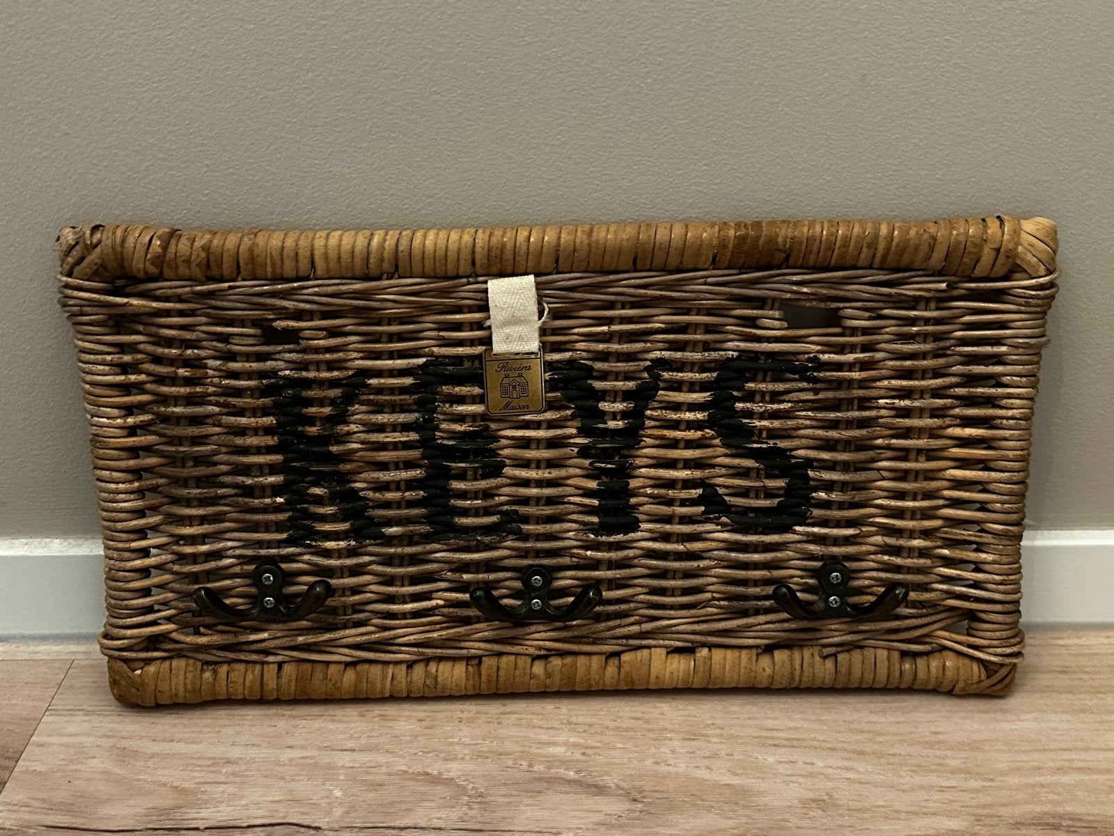 Rivièra Maison sleutelrekje van rotan met 3 haken, Huis en Inrichting, Ophalen, Gebruikt, Landelijk, Natuurlijk materiaal