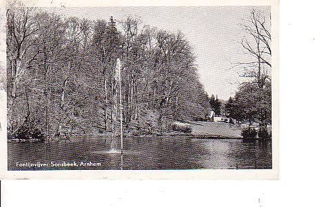 Ansichtkaart 	Arnhem	Park Sonsbeek	Fonteinvijver, Verzenden, 1940 tot 1960, Gelopen, Gelderland